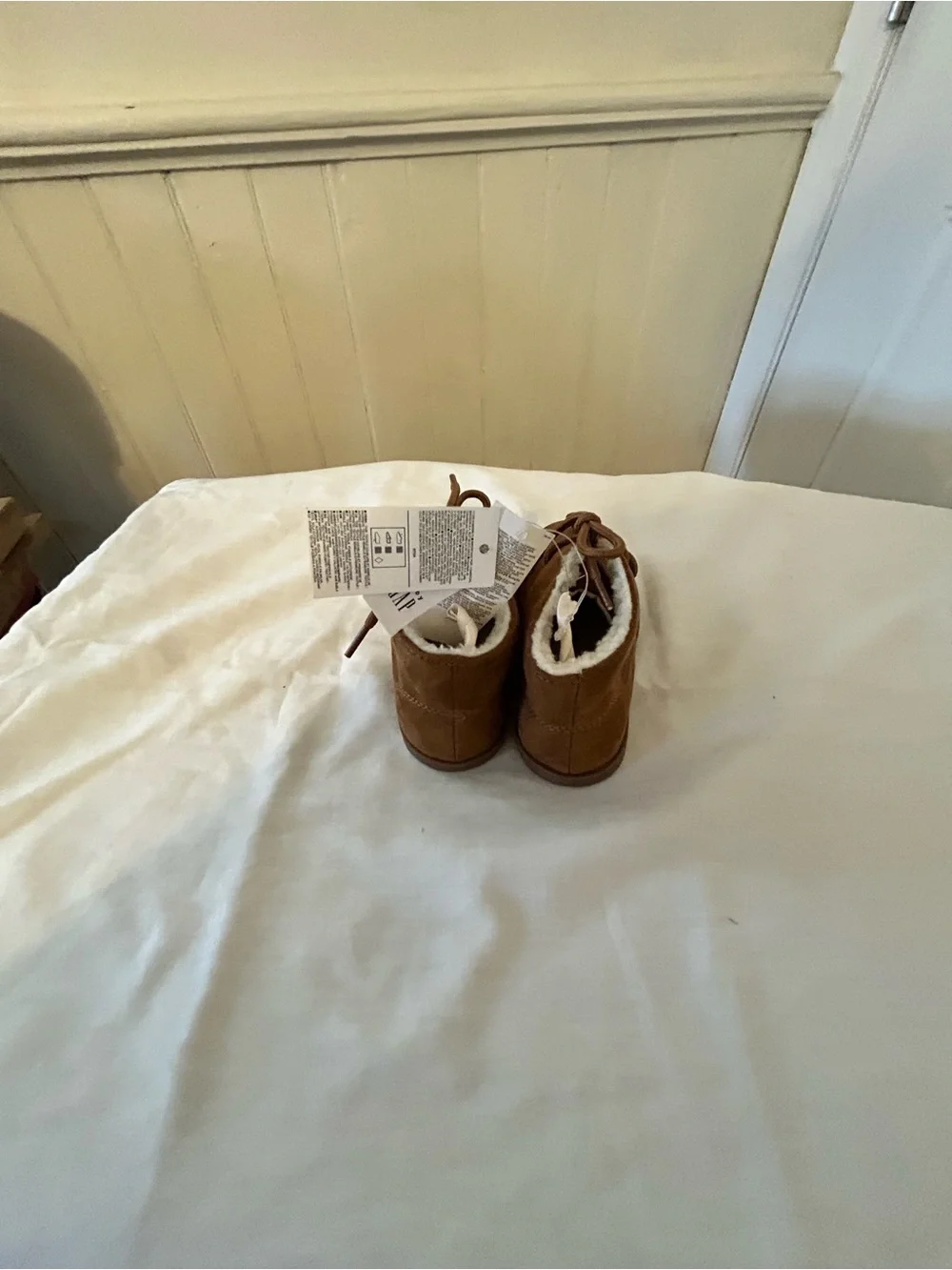 NWT Baby Gap Toddler Sherpa Lined Lace-Up Boots Tan/Chestnut/Size 10